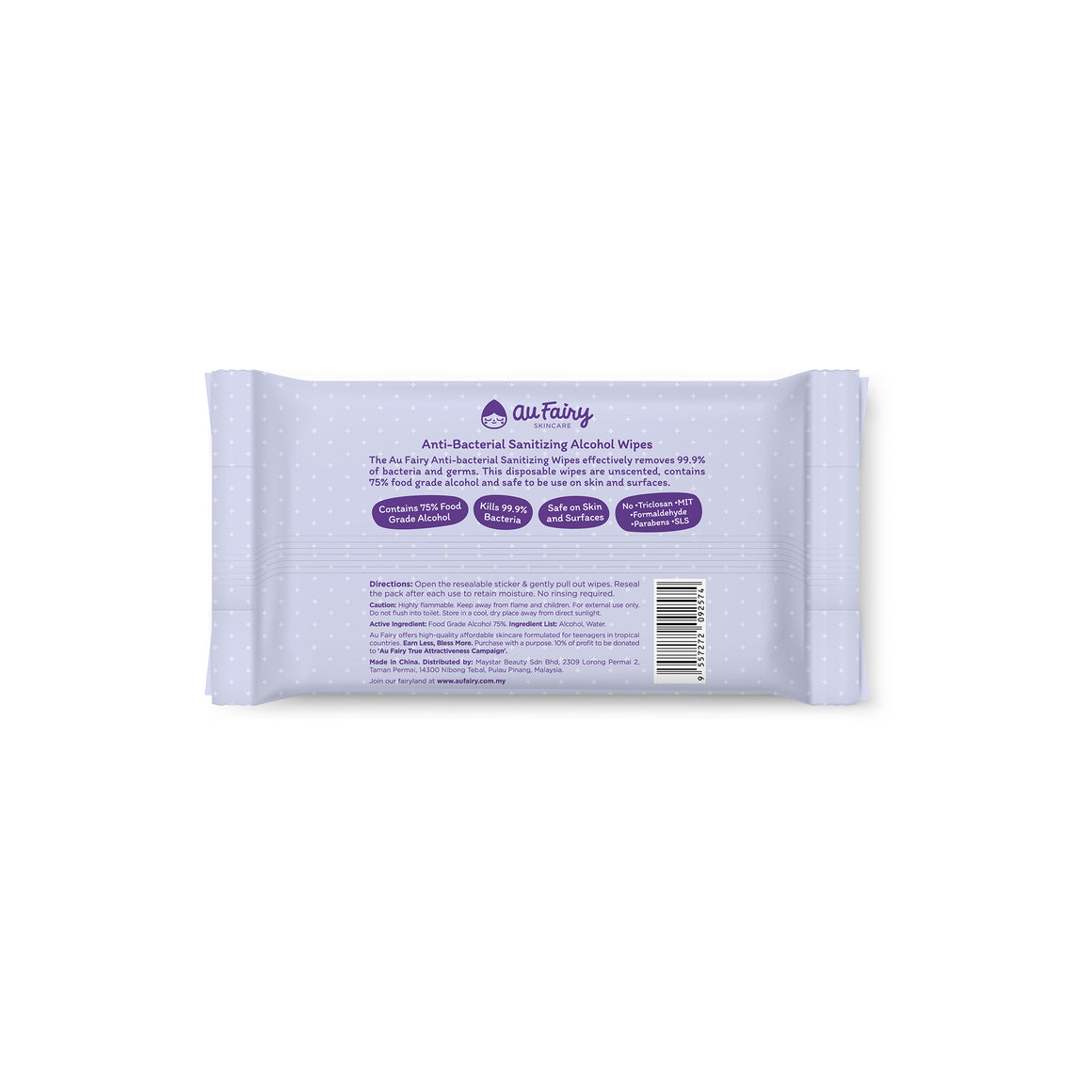 Au Fairy Anti-bacterial Sanitizing Alcohol Wipes - 10s