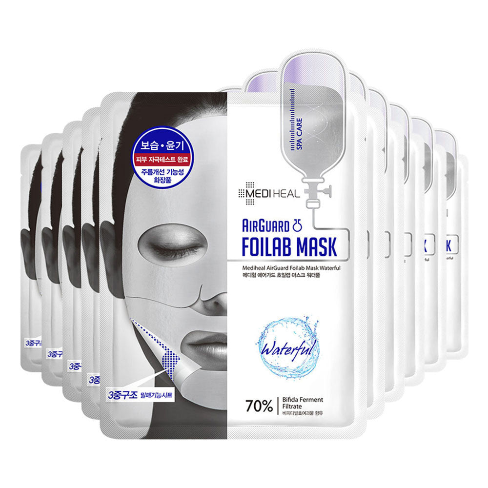 [CLEARANCE] Mediheal Airguard Foilab Mask Waterful (Silver) : 1 PC [EXPIRY: JUL '18] - Yoskin